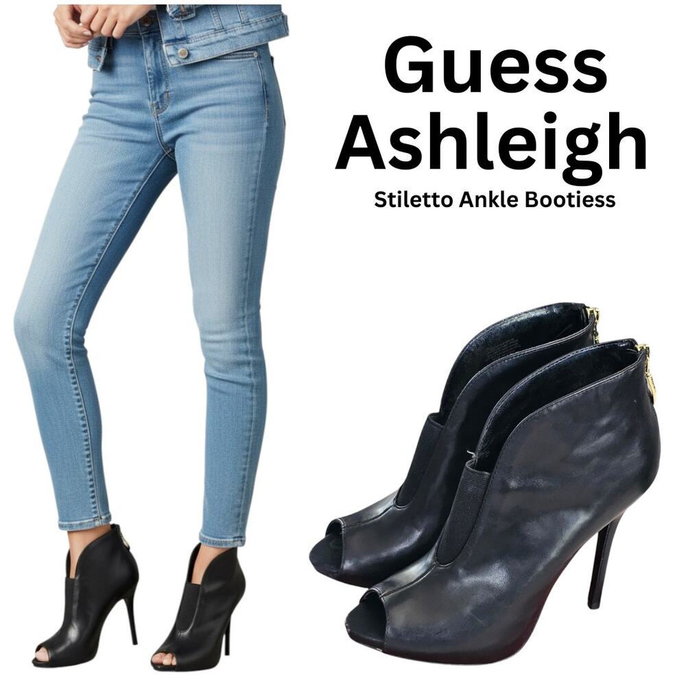 Guess Ashleigh Stiletto Ankle Booties, Black Size 9, Women's